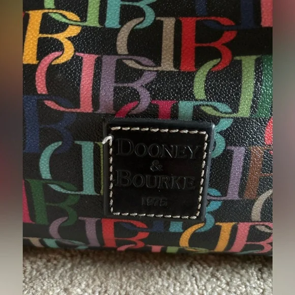 Dooney & Bourke leather colorful monogram Vintage 1975 Cindy tote bag - Picture 3 of 10